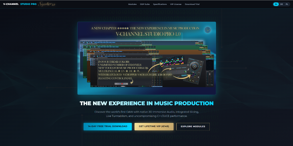 V-Channel Studio Pro DAW UI