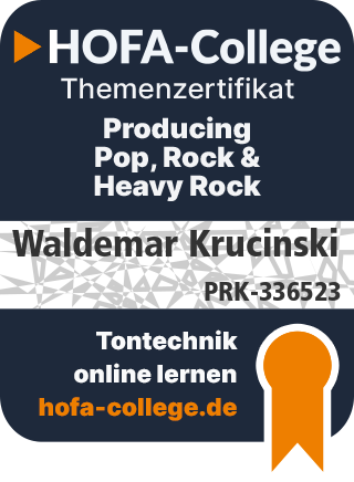 HOFA Zertifikat Producing Pop, Rock & Heavy Rock